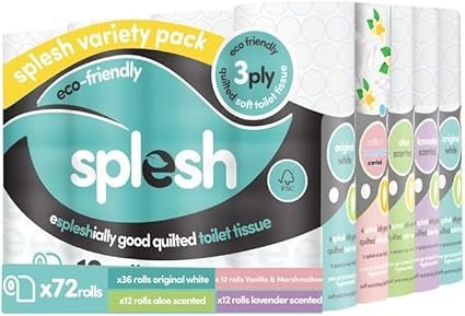 51bF25Ec6sL._AC_SX425_ Splesh Variety Pack - 72 Toilet Rolls with a Difference - Image 1