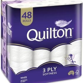 Quilton 3-Ply Toilet Tissue 48 Pack (1 x 48 Rolls)